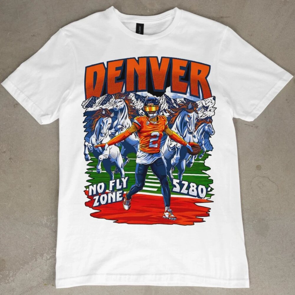 Pat Surtain II Denver No Fly Zone T-Shirt Broncos Colorado Vintage Football Gift